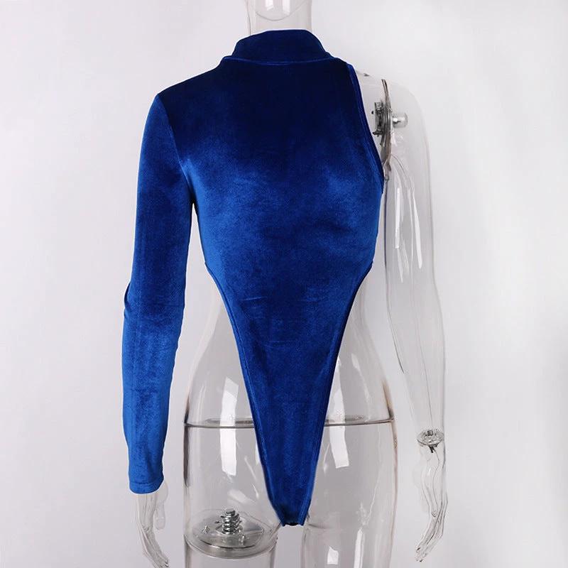 Body de terciopelo con cuello alto