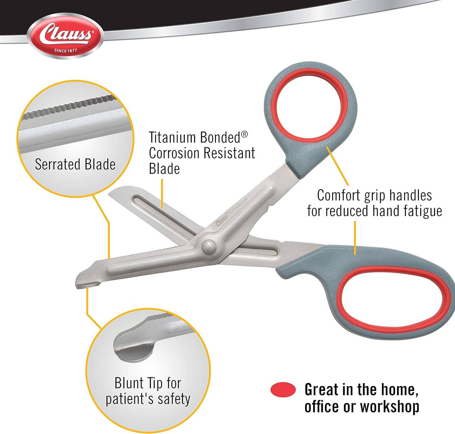 Premium Titanium Bonded Safety Scissors - EMT Shears - Safety Shears - Trauma Shears