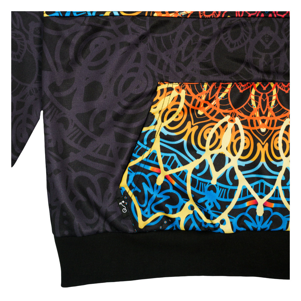Sudadera con capucha G Sprout Mandala negra alta