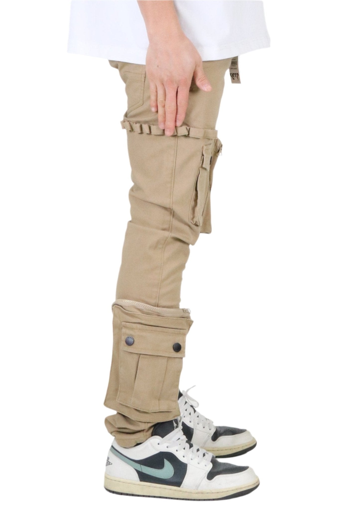 Pantalones cargo de sarga color caqui de primera calidad para hombre de HEWIT.