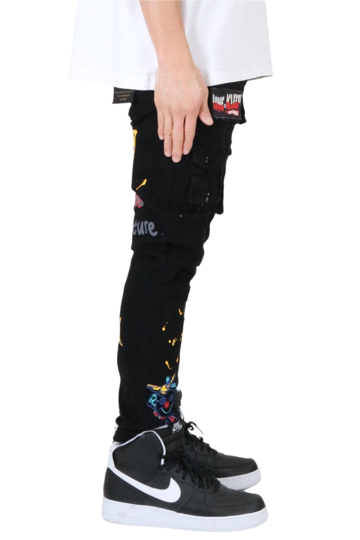 Pantalones cargo ajustados de sarga premium de Napa para hombre.