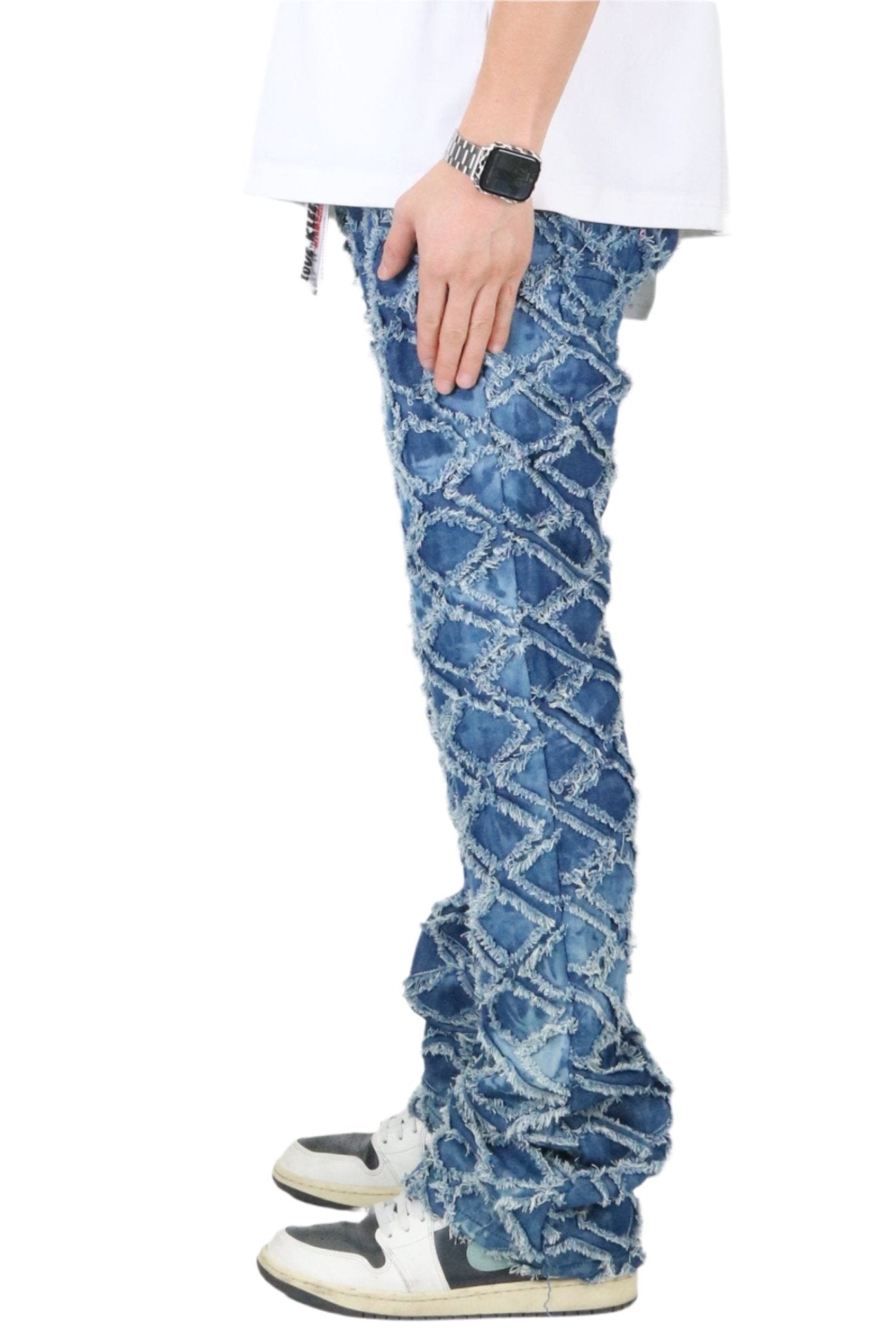 Pantalones vaqueros acolchados de corte acampanado con reparación antidesgarros de primera calidad para hombre de HYDRA