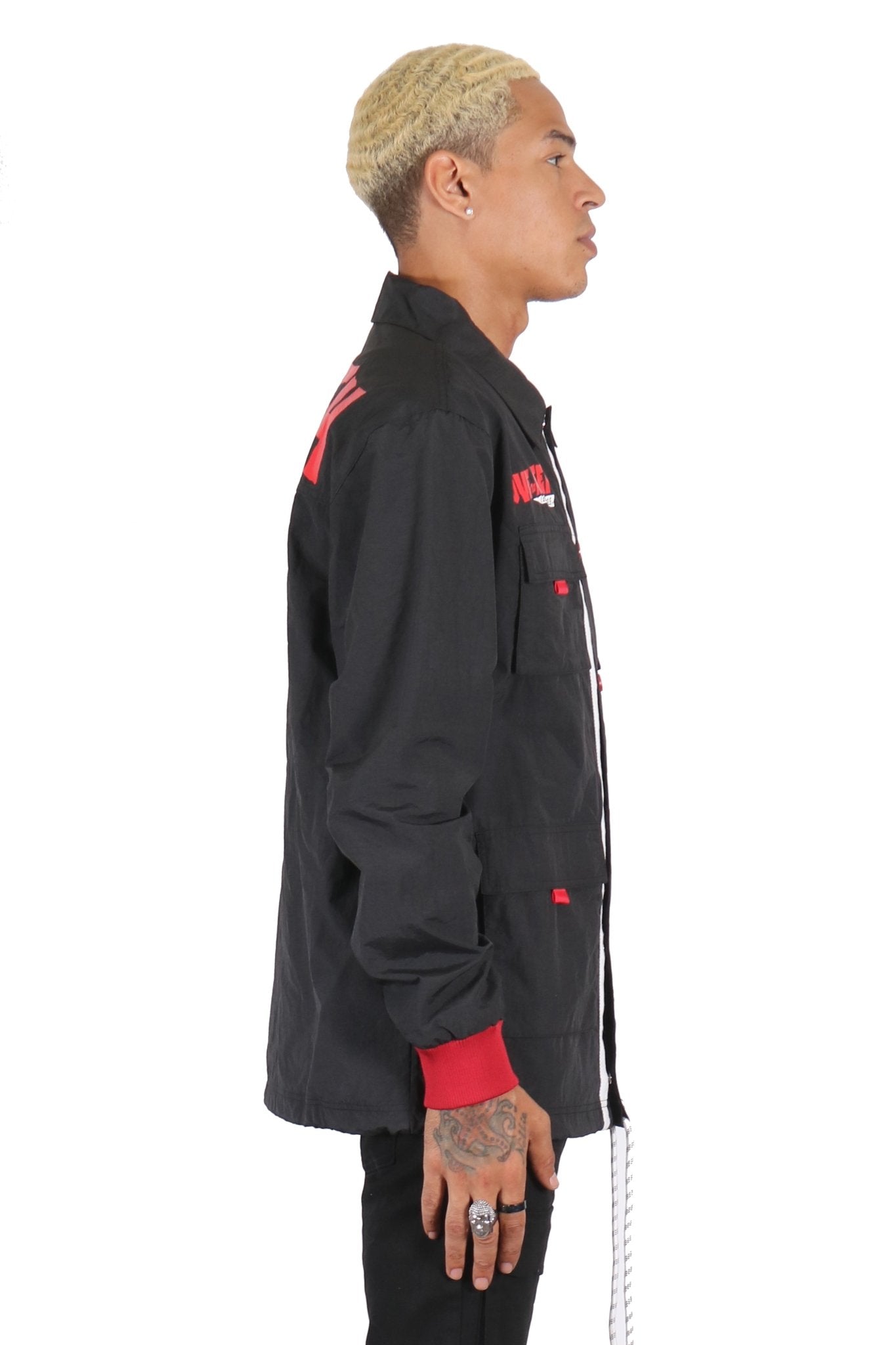 Chaqueta de entrenador de manga larga de nailon crujiente de primera calidad para hombre JOSH