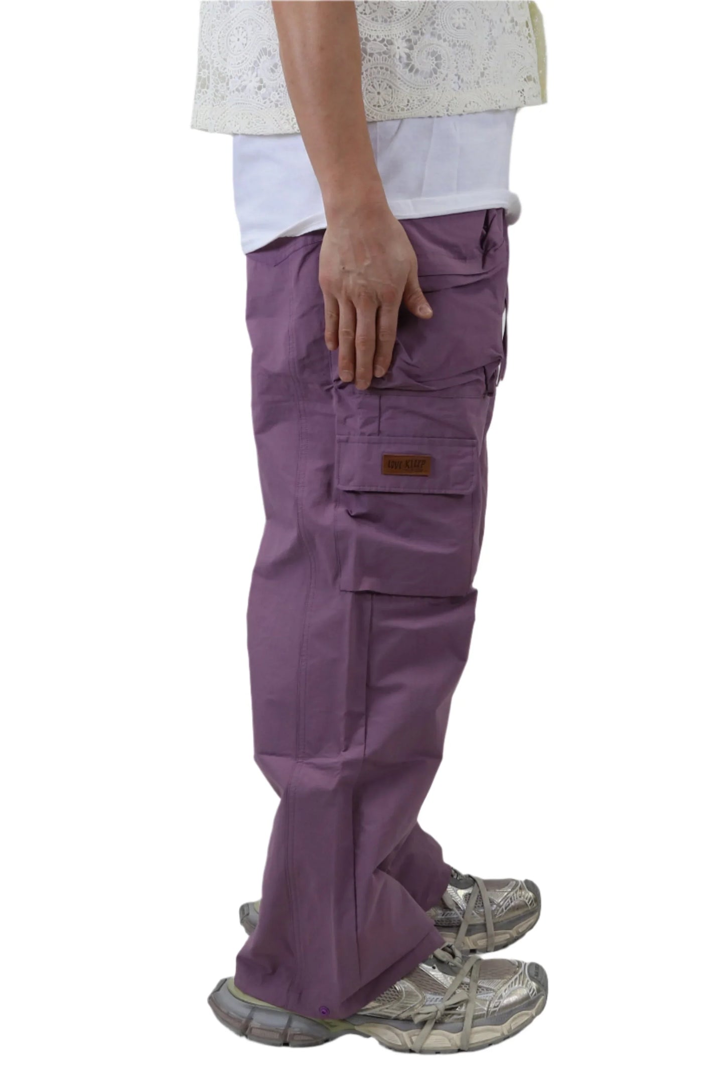 PANTALONES CARGO DE AJUSTE HOLGADO DE NYLON DE SARGA FINA BOLIN