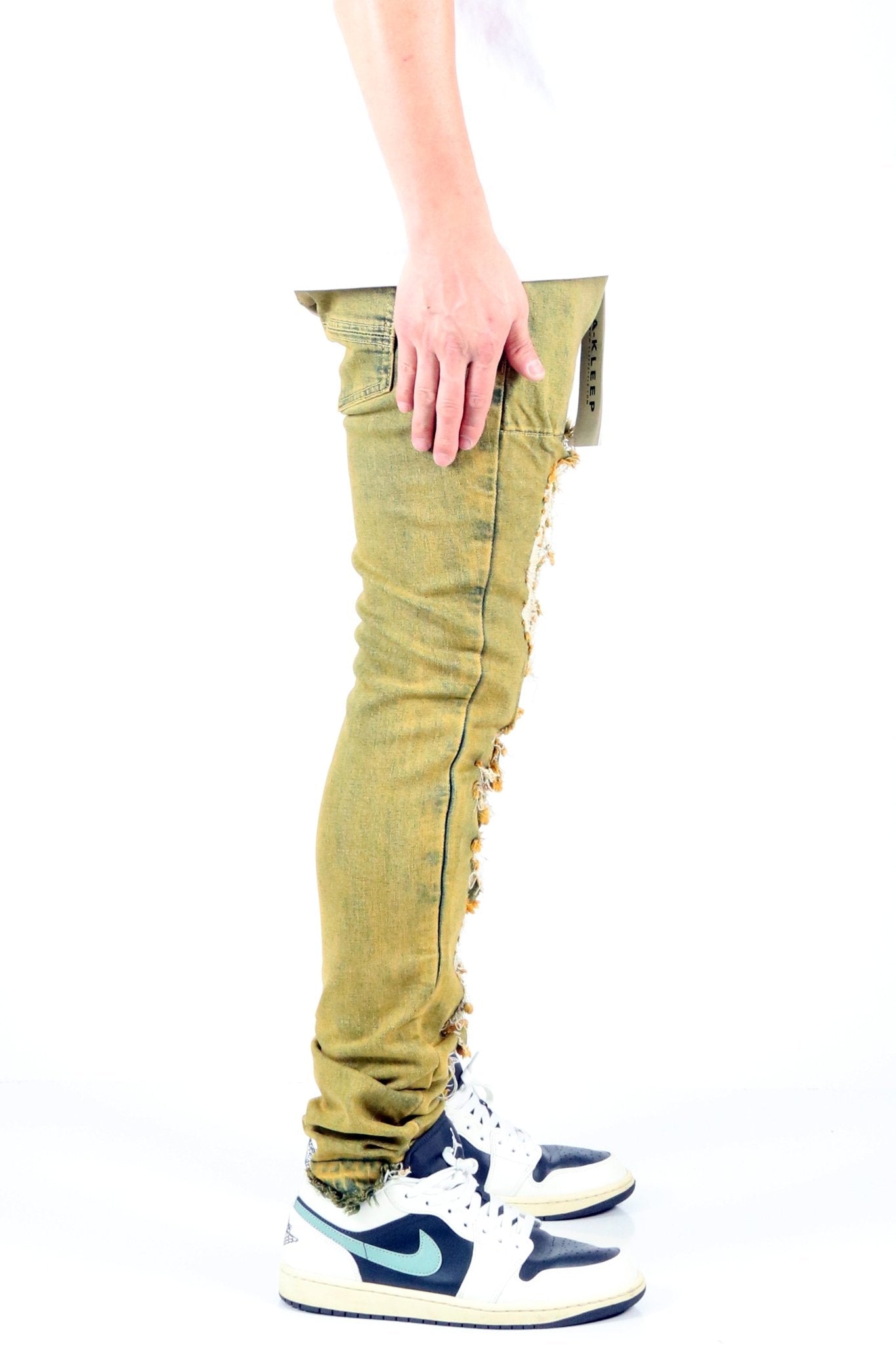 Pantalones vaqueros ajustados de lavado pesado premium para hombre RON