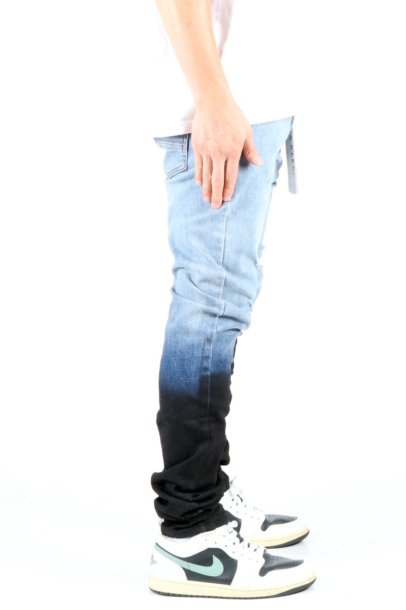 Pantalones vaqueros ajustados de lavado pesado premium para hombre MIKE