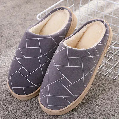 Cozy Plush Geometry Winter Slippers