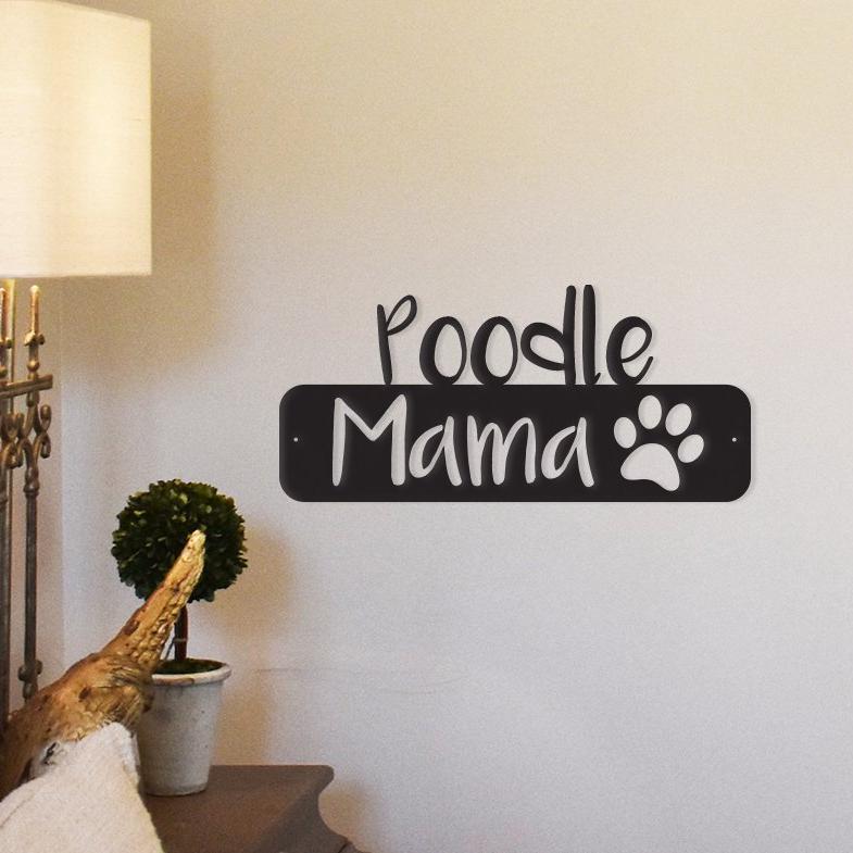 Mamá caniche - Arte/decoración de pared de metal