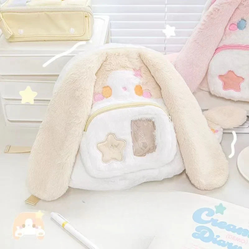 Mochila de peluche de conejito kawaii