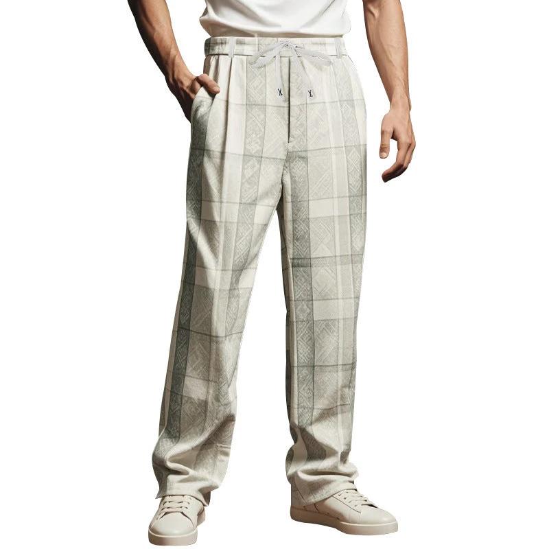 Pantalones casuales de negocios holgados y sencillos para hombre