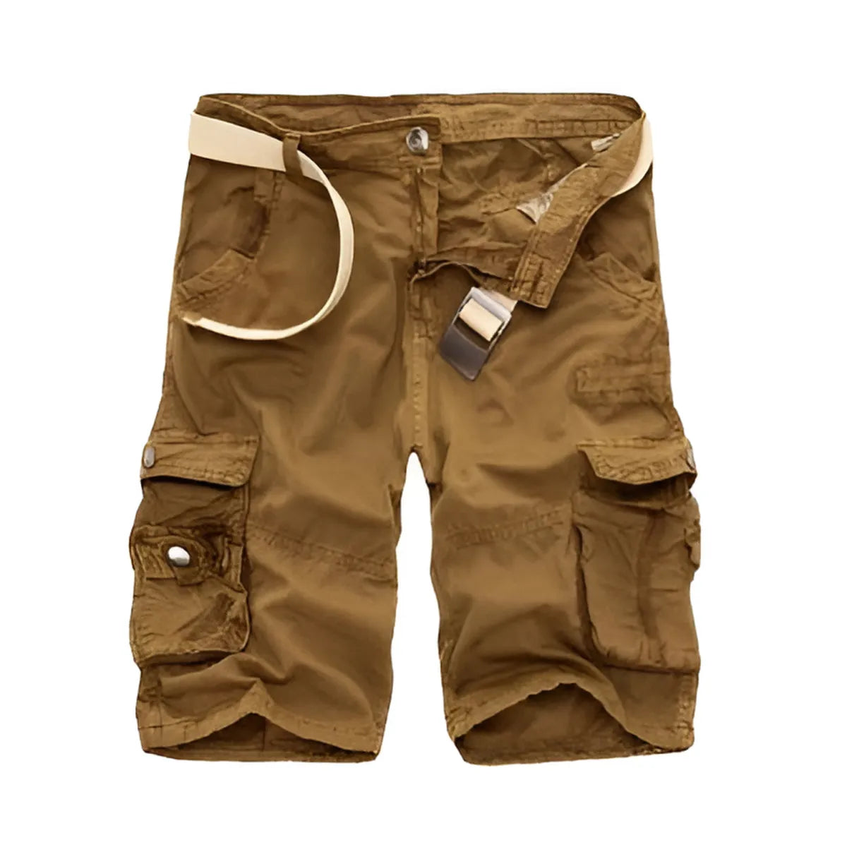 Pantalones cortos cargo de mezclilla con camuflaje militar