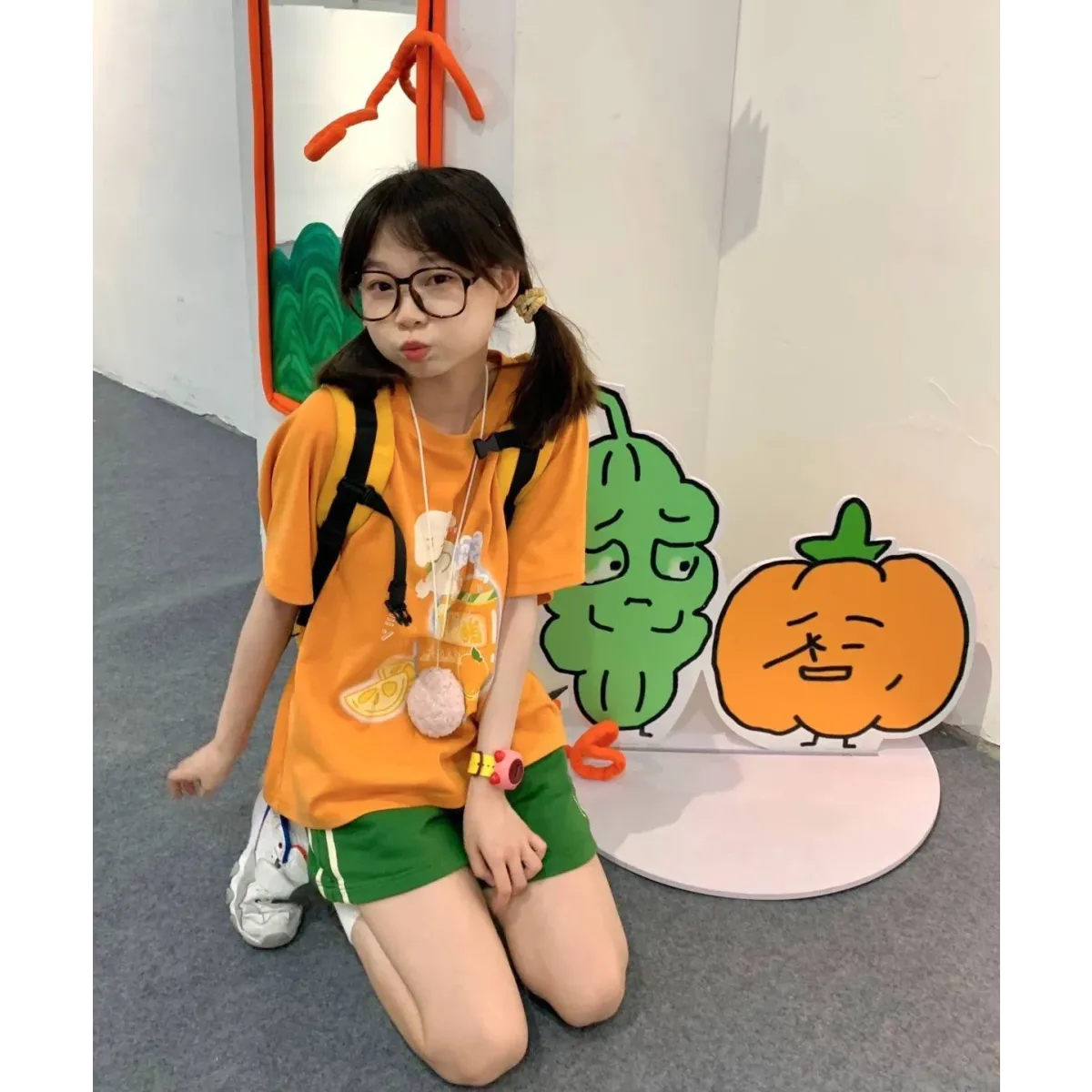 Camiseta con estampado de dibujos animados Harajuku