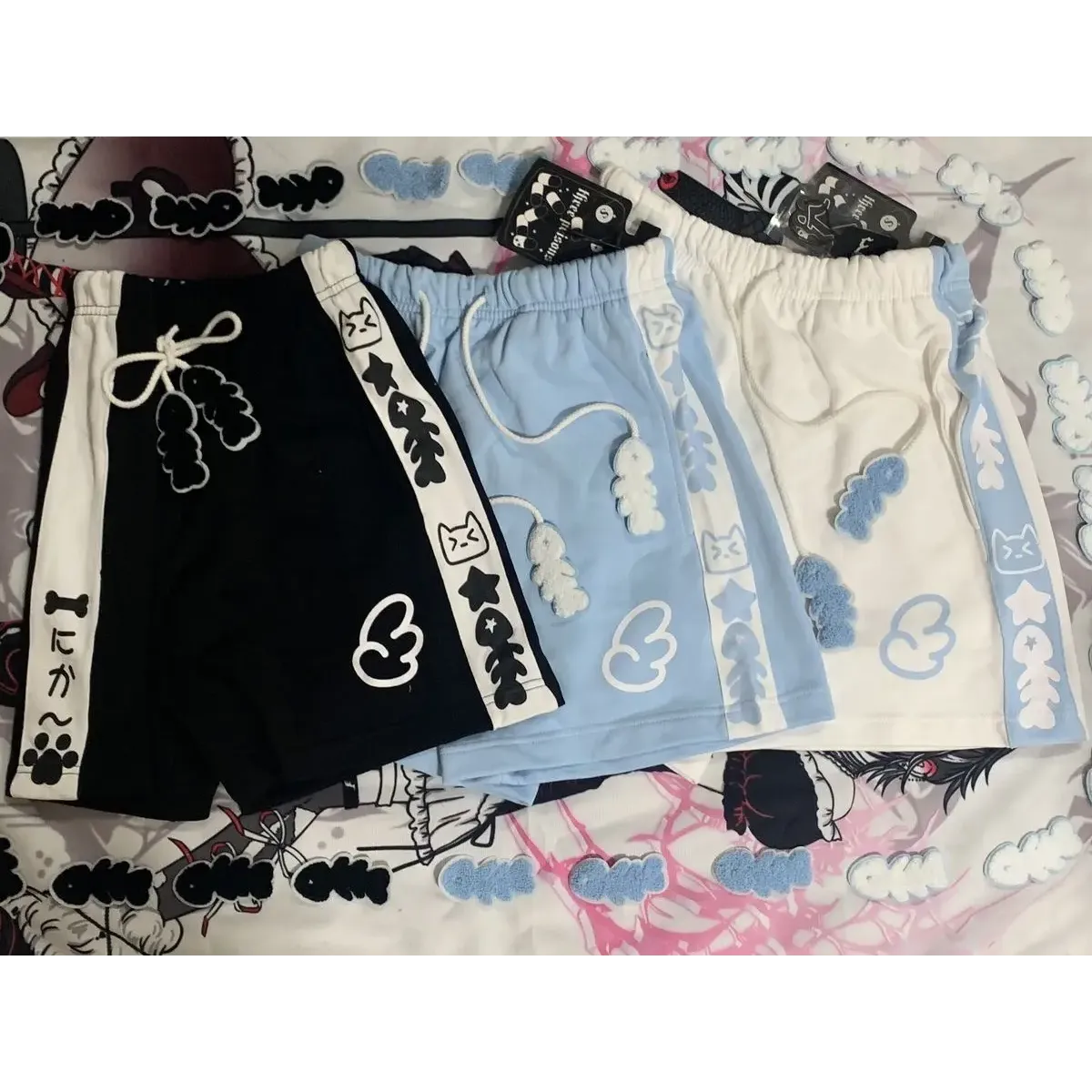 Pantalones cortos de vendaje pastel Harajuku