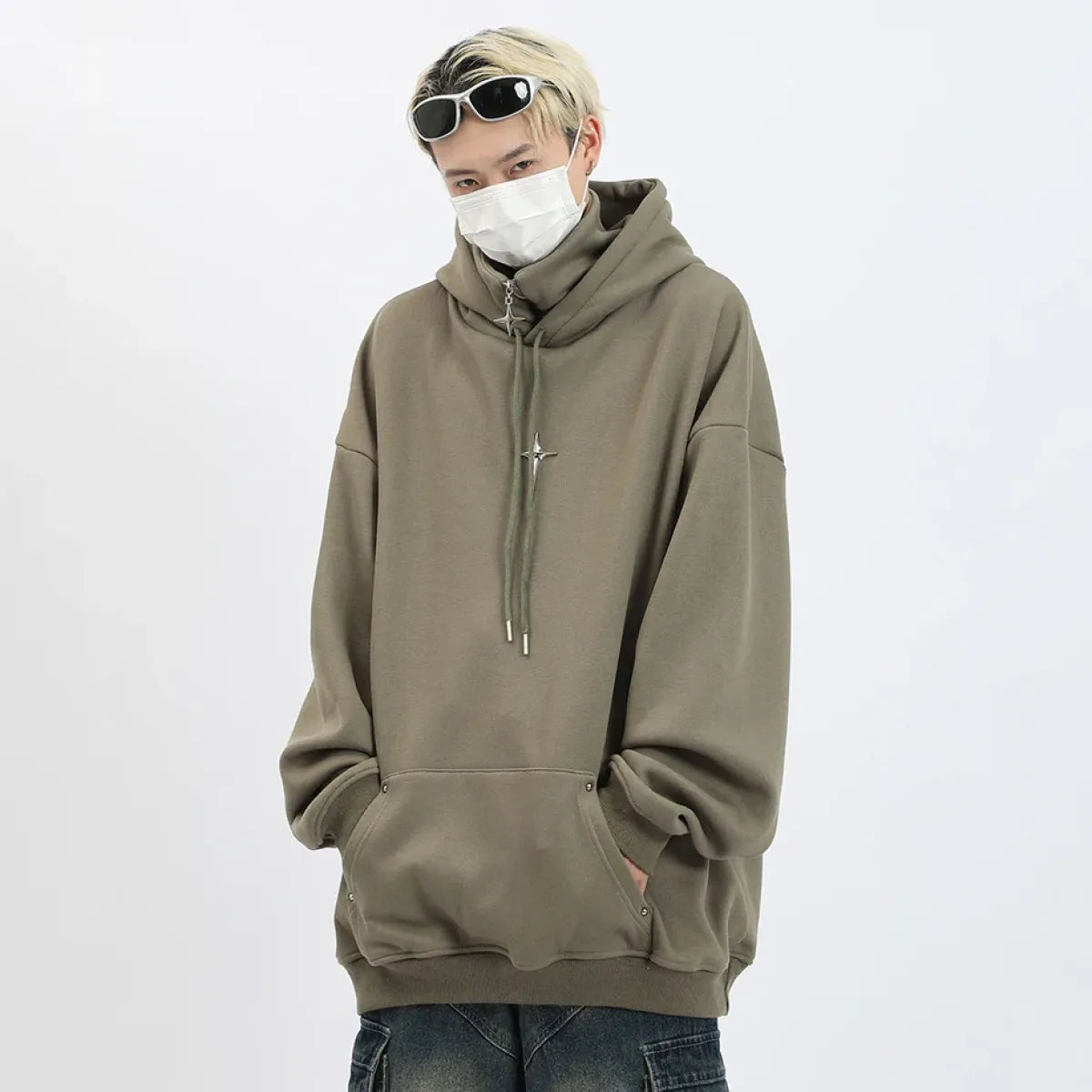 Sudadera Harajuku de cuello alto
