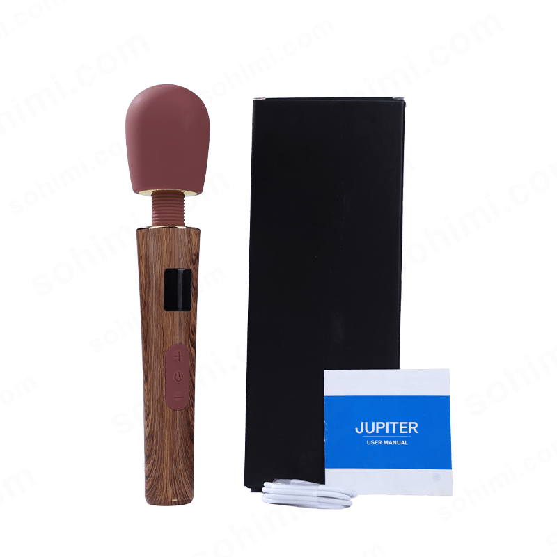 JUPITER|Wood-textured Cordless Rechargeable Handheld Wand Massager