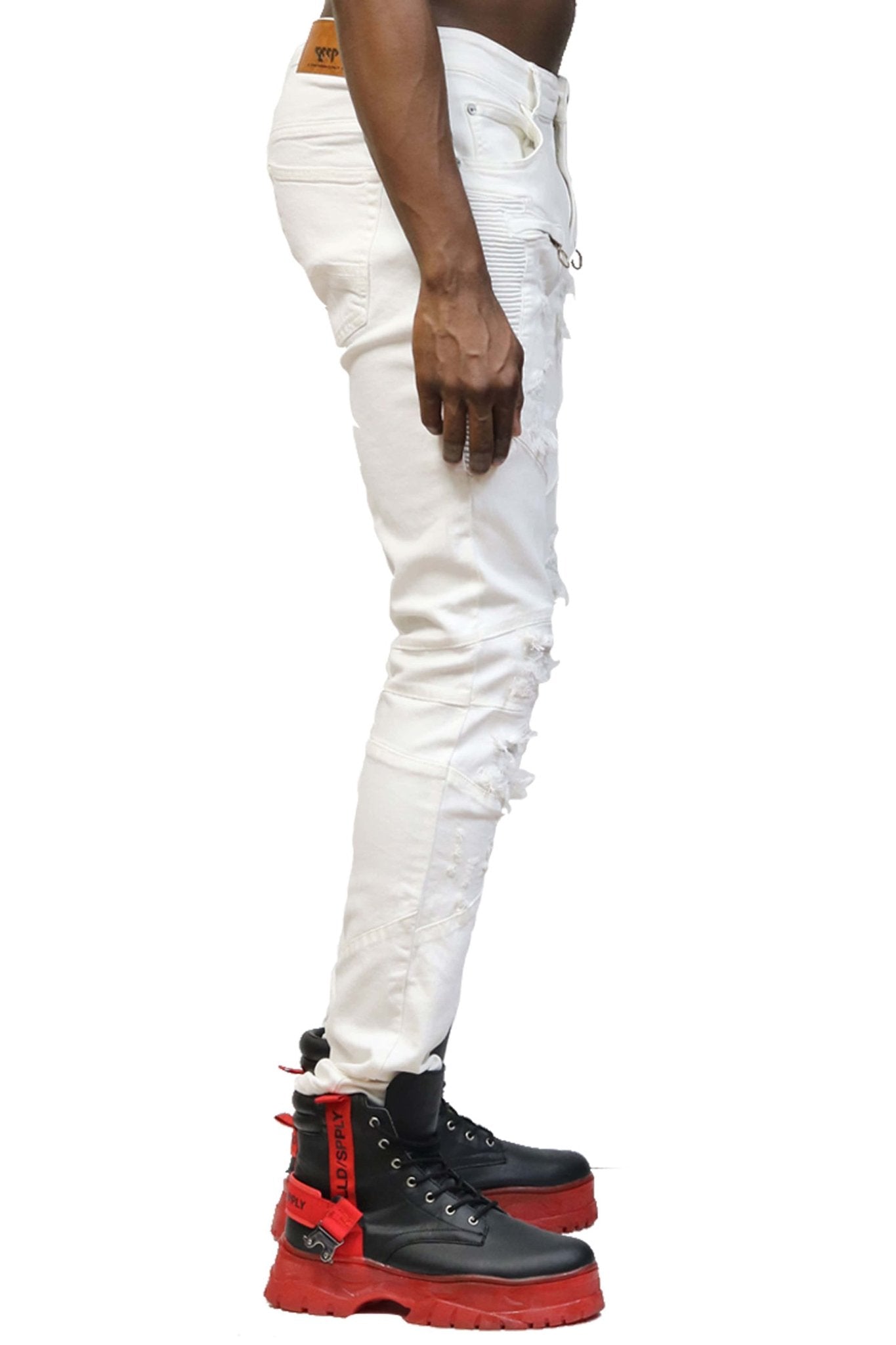 Pantalones vaqueros blancos ajustados lavados Birch Premium