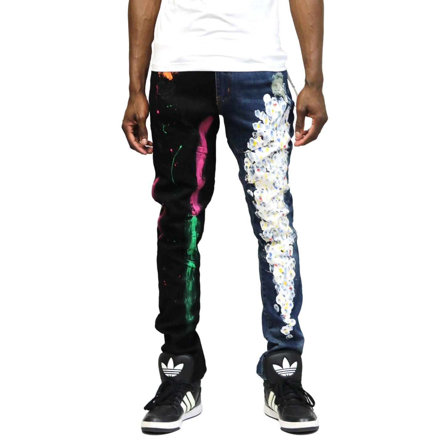 Pantalones vaqueros ajustados, mitad lavados y mitad de primera calidad Dijon Limited.