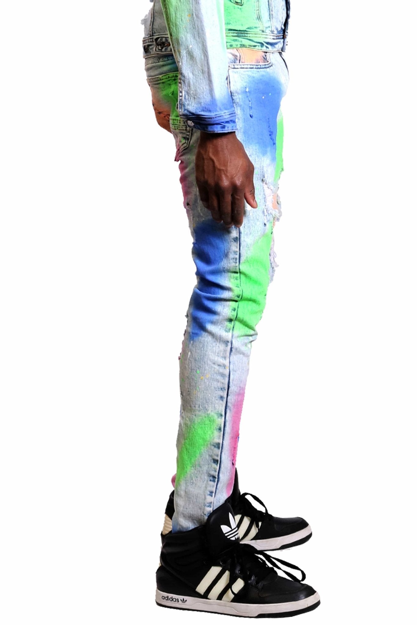 Pantalones vaqueros ajustados lavados con menta