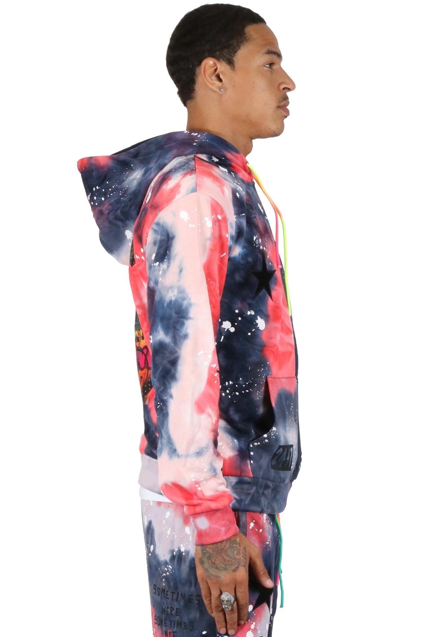 Sudadera con capucha Tie Die granate