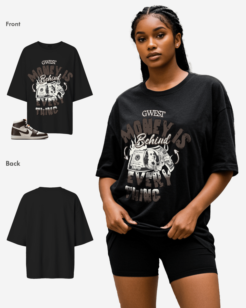 G West Money Is Behind Everything Camiseta Oversize para Mujer