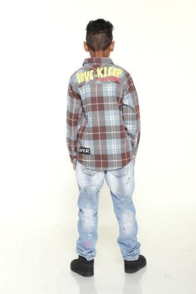 Camisa de franela premium con botones para niños BANAN