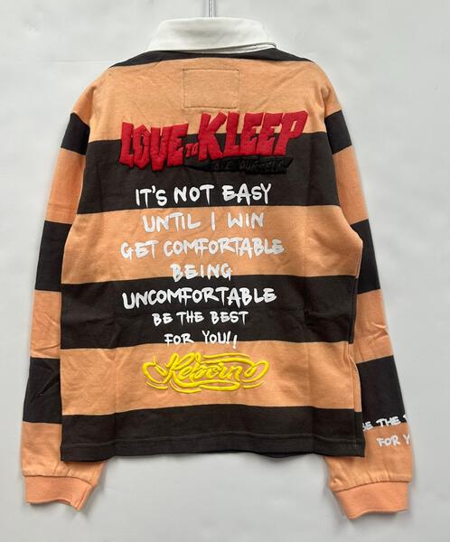 Polo de manga larga para niño SEPIA con estampados intensos y parches