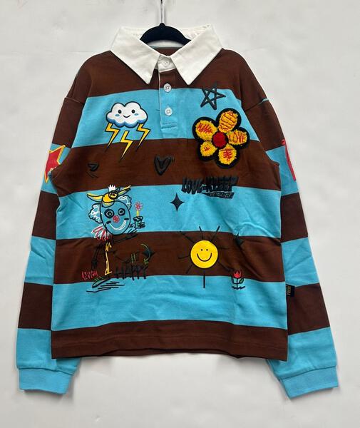Polo de manga larga para niños JORDY con estampados intensos y parches