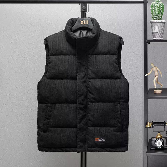 Chaleco de pana grueso para hombre - Chaqueta de rayas cálida y transpirable