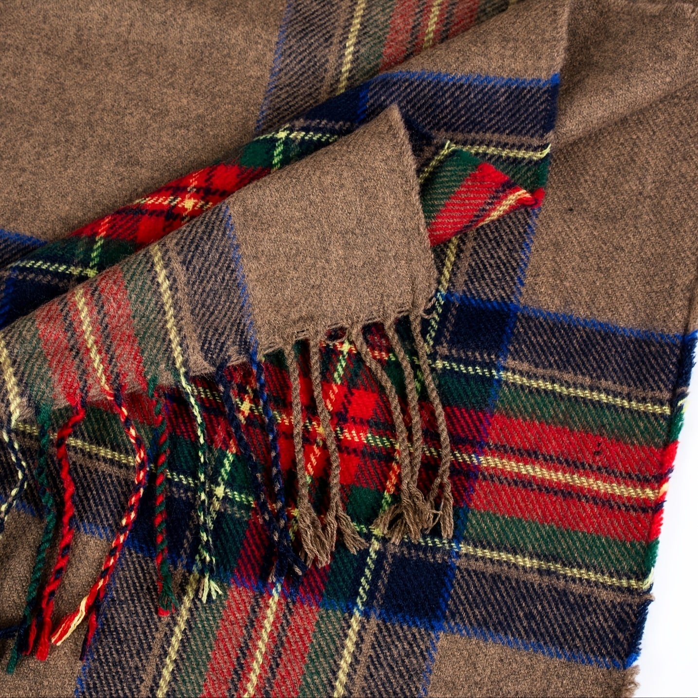 Cárdigan escocés extragrande con capucha - Chal de rayas de moda con borlas de lujo - Acogedor, resistente al viento y al frío para exteriores en otoño e invierno - Una manta de felpa tipo chal.