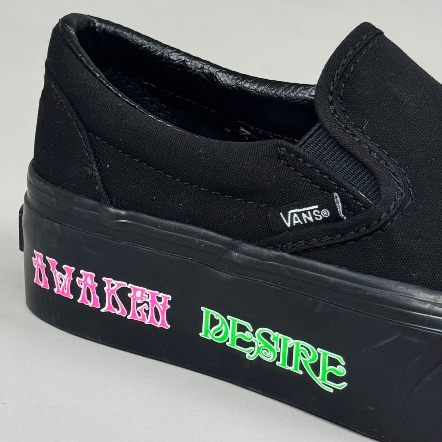 Zapatillas VANS Platform Awaken Desire con estampado que brillan en la oscuridad para hombre, talla 3.5, para mujer, talla 5, color negro