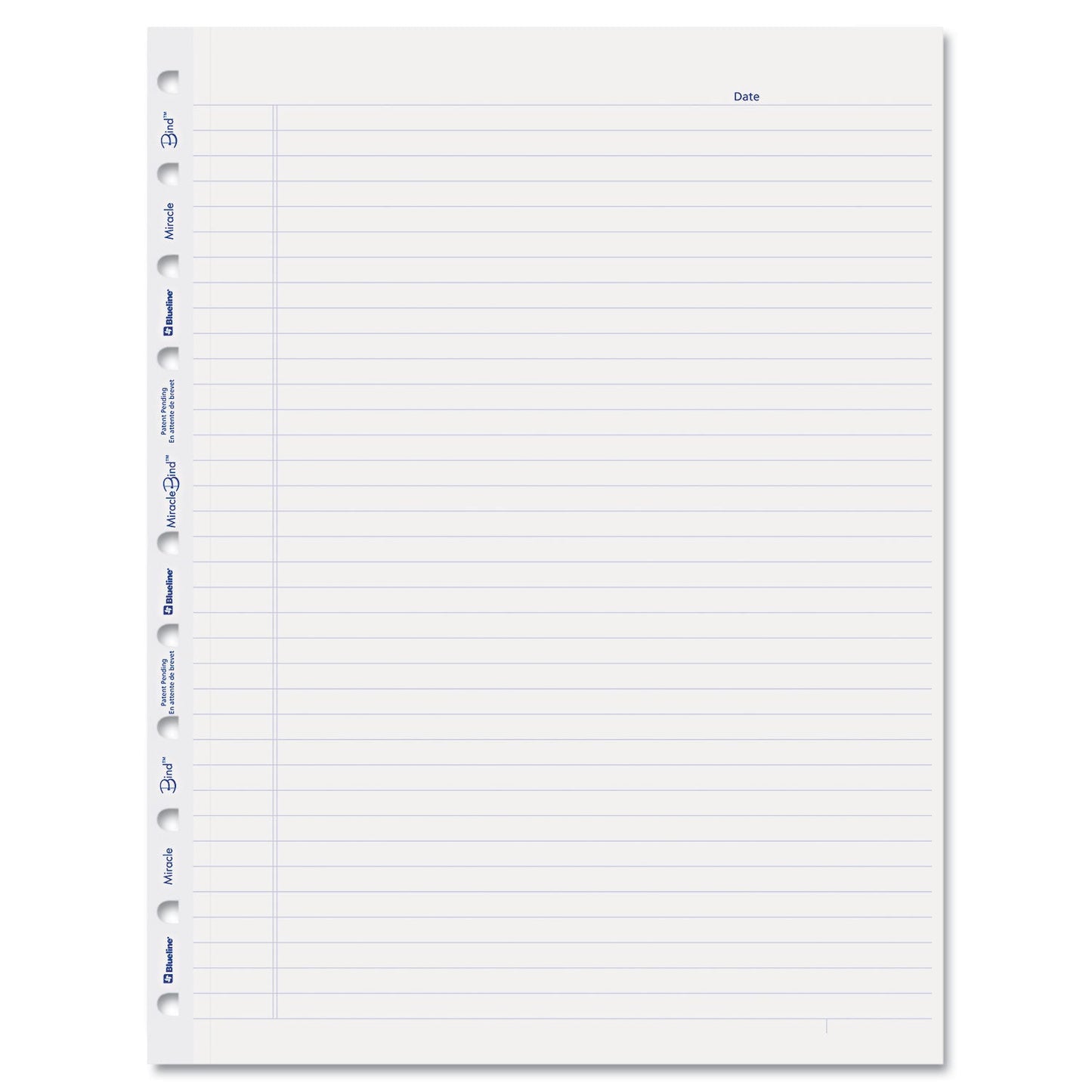 Blueline MiracleBind Ruled Paper Refill Sheets for all MiracleBind Notebooks and Planners, 11 x 9.06, White/Blue Sheets, Undated