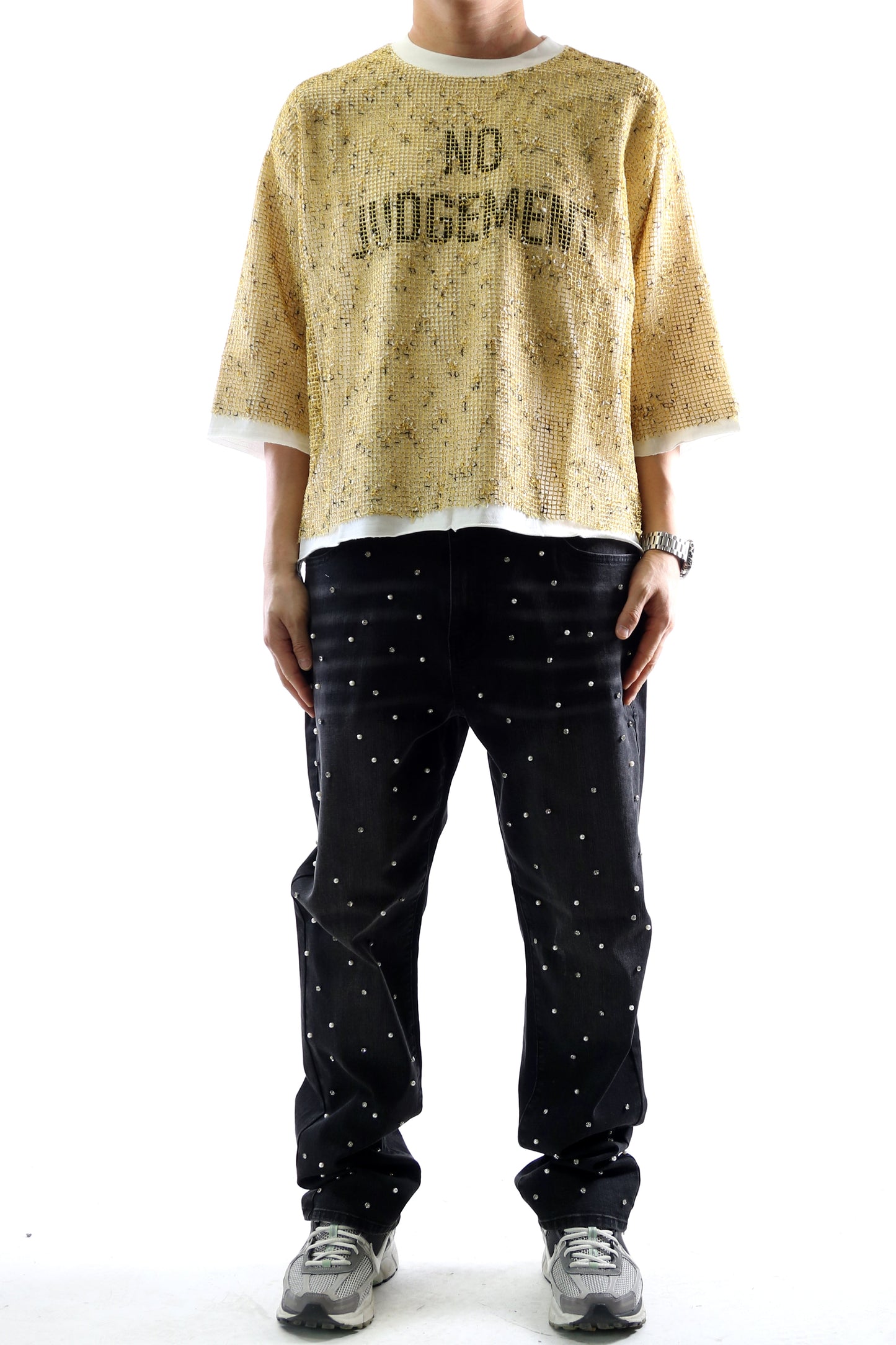 Camiseta corta de manga 3/4 con estampado de pétalos S/N 