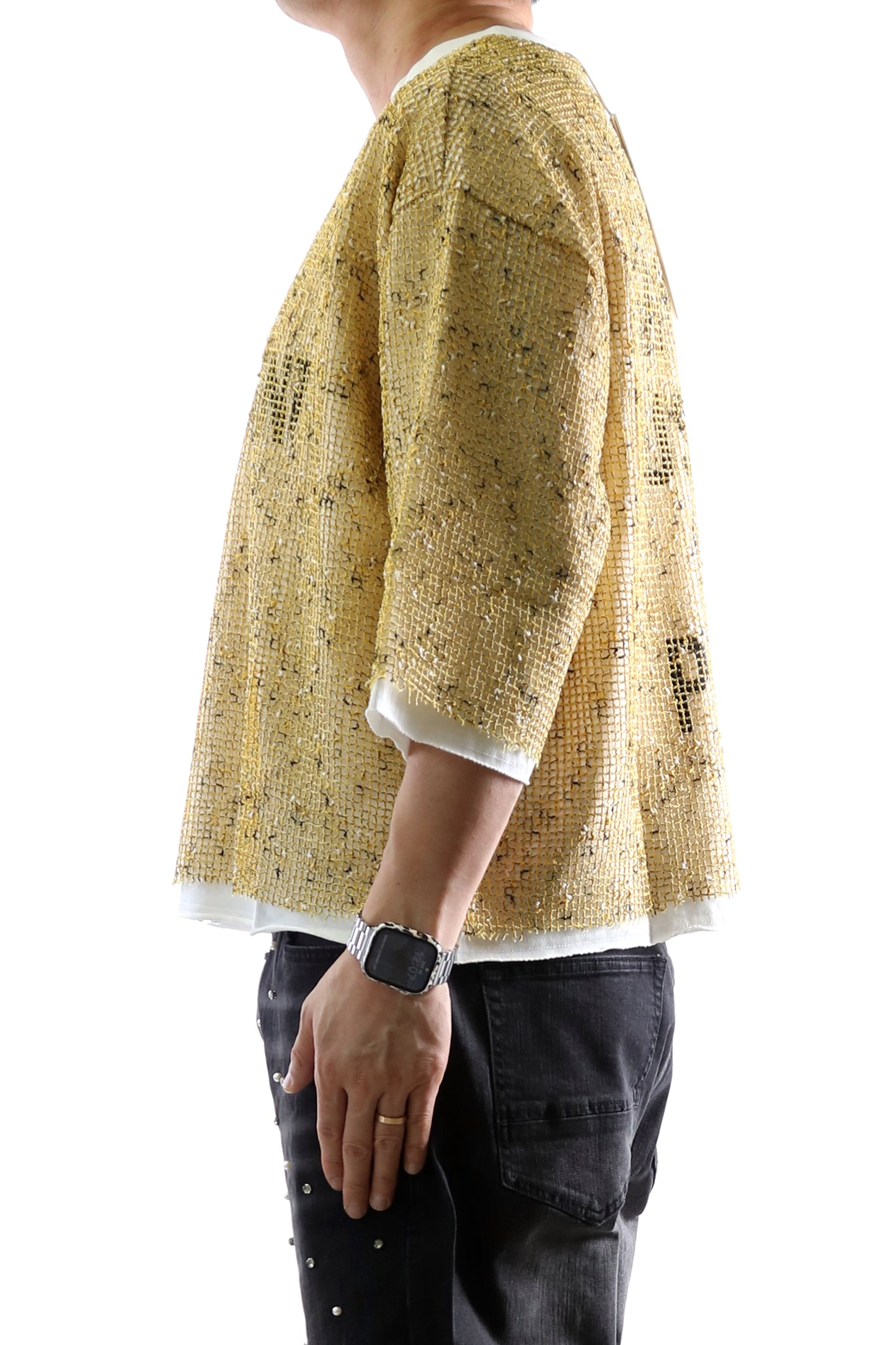 Camiseta corta de manga 3/4 con estampado de pétalos S/N 
