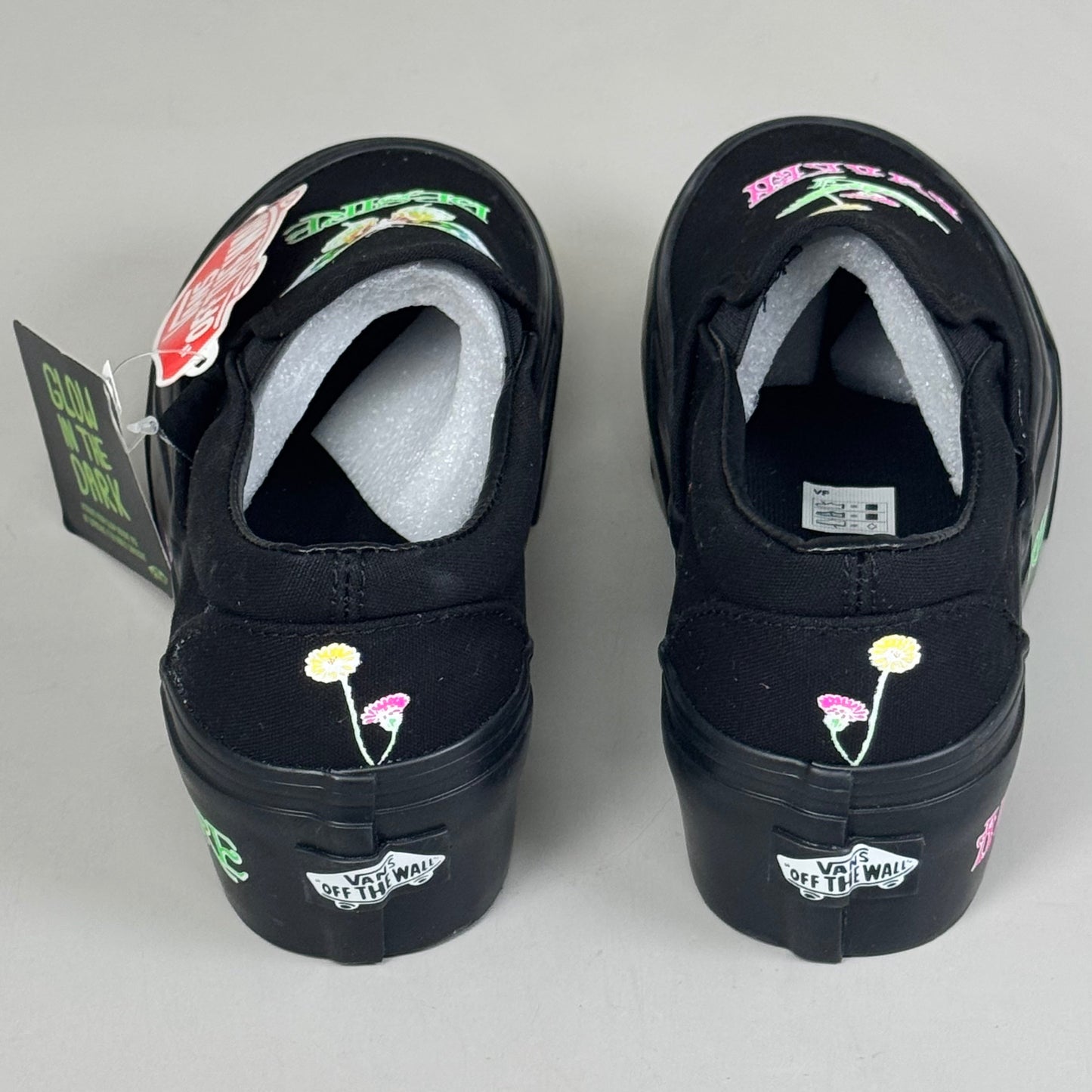 Zapatillas VANS Platform Awaken Desire con estampado que brillan en la oscuridad para hombre, talla 3.5, para mujer, talla 5, color negro