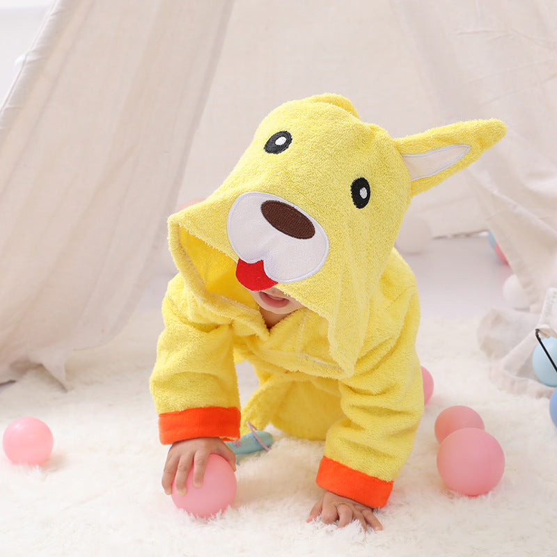 Toallas de baño para bebés con dibujos de animales, albornoces de algodón para niños, albornoces con capucha para bebés.