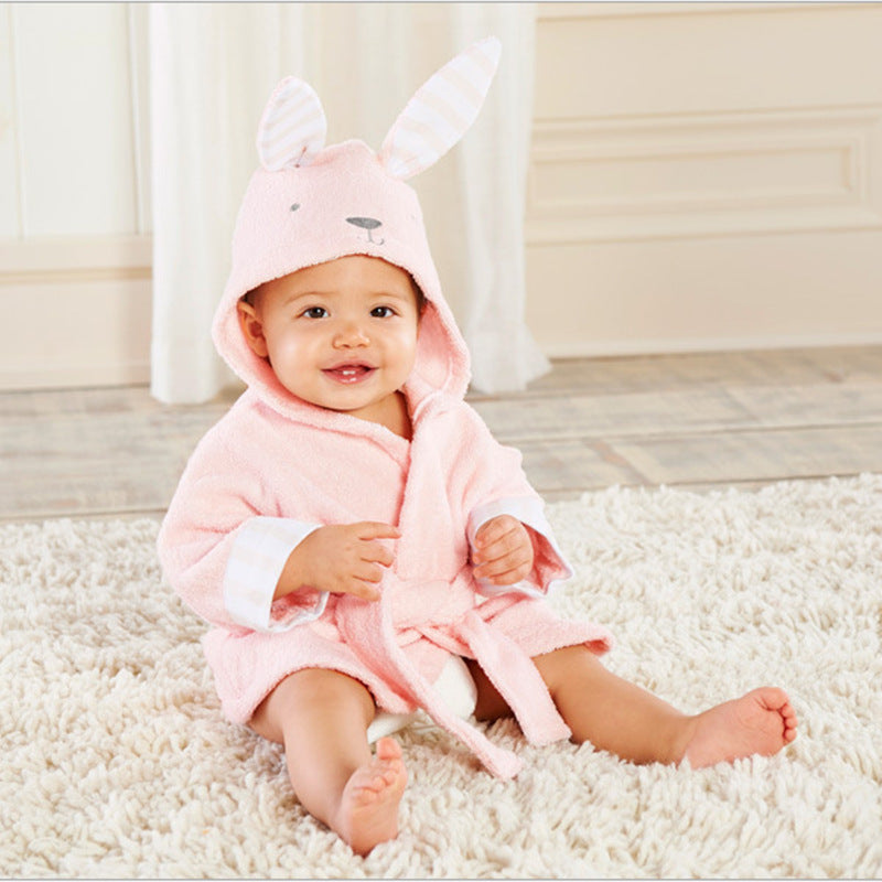 Toallas de baño para bebés con dibujos de animales, albornoces de algodón para niños, albornoces con capucha para bebés.