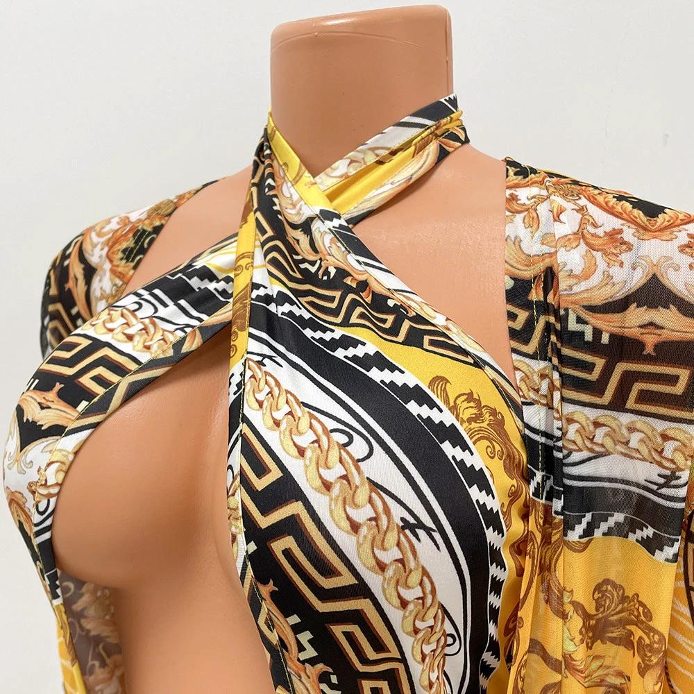 Conjunto de traje de baño de una pieza con mangas largas