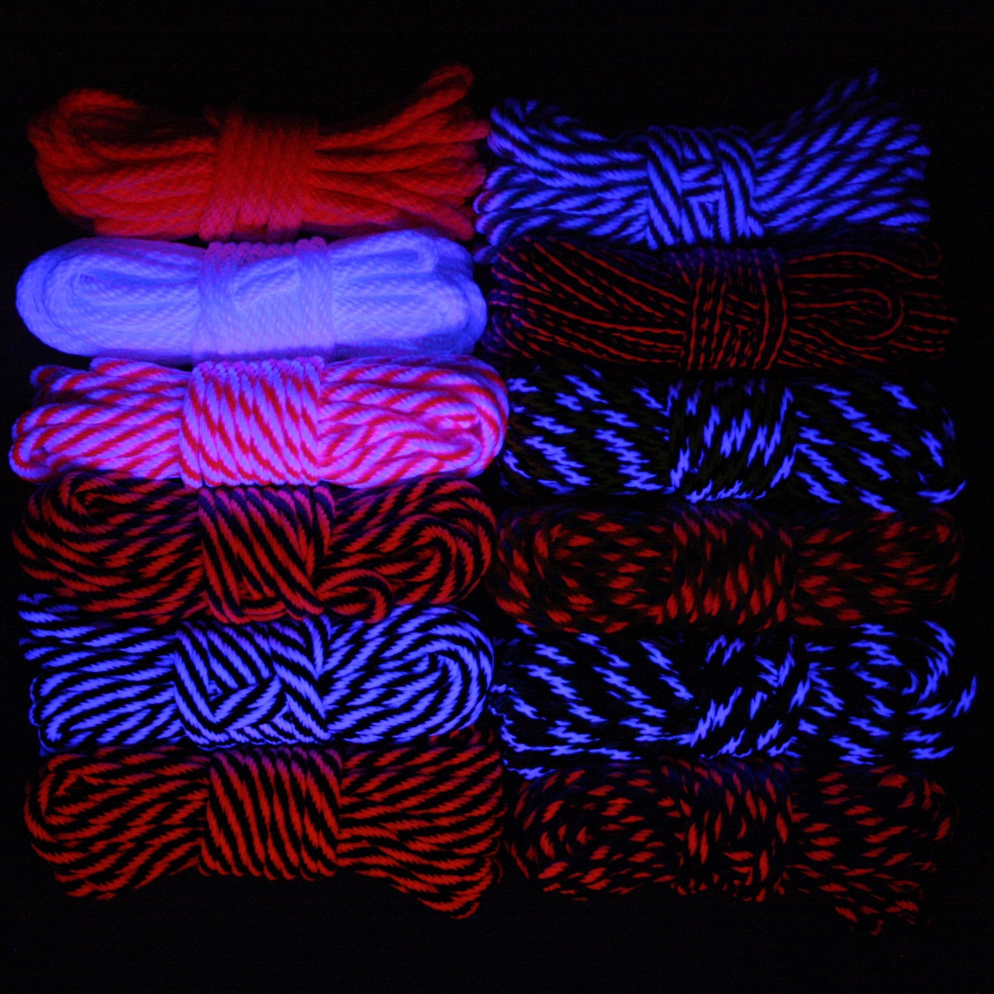 Blacklight Reactive Bondage Rope - 1/4" / 6mm  -  Custom Length - UV Reactive