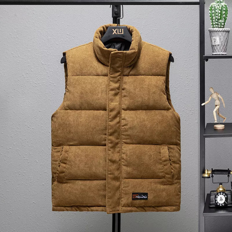 Chaleco de pana grueso para hombre - Chaqueta de rayas cálida y transpirable