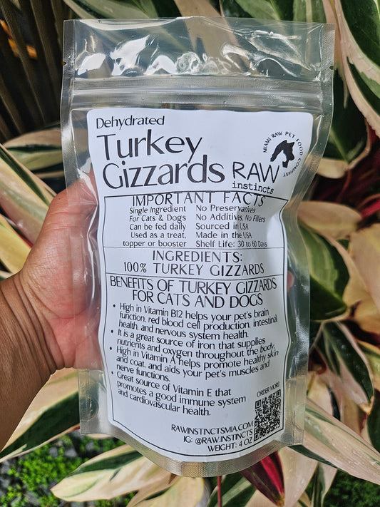 Mollejas de pavo deshidratadas para perros y gatos — 100 % de un solo ingrediente | Raw Instincts Florida