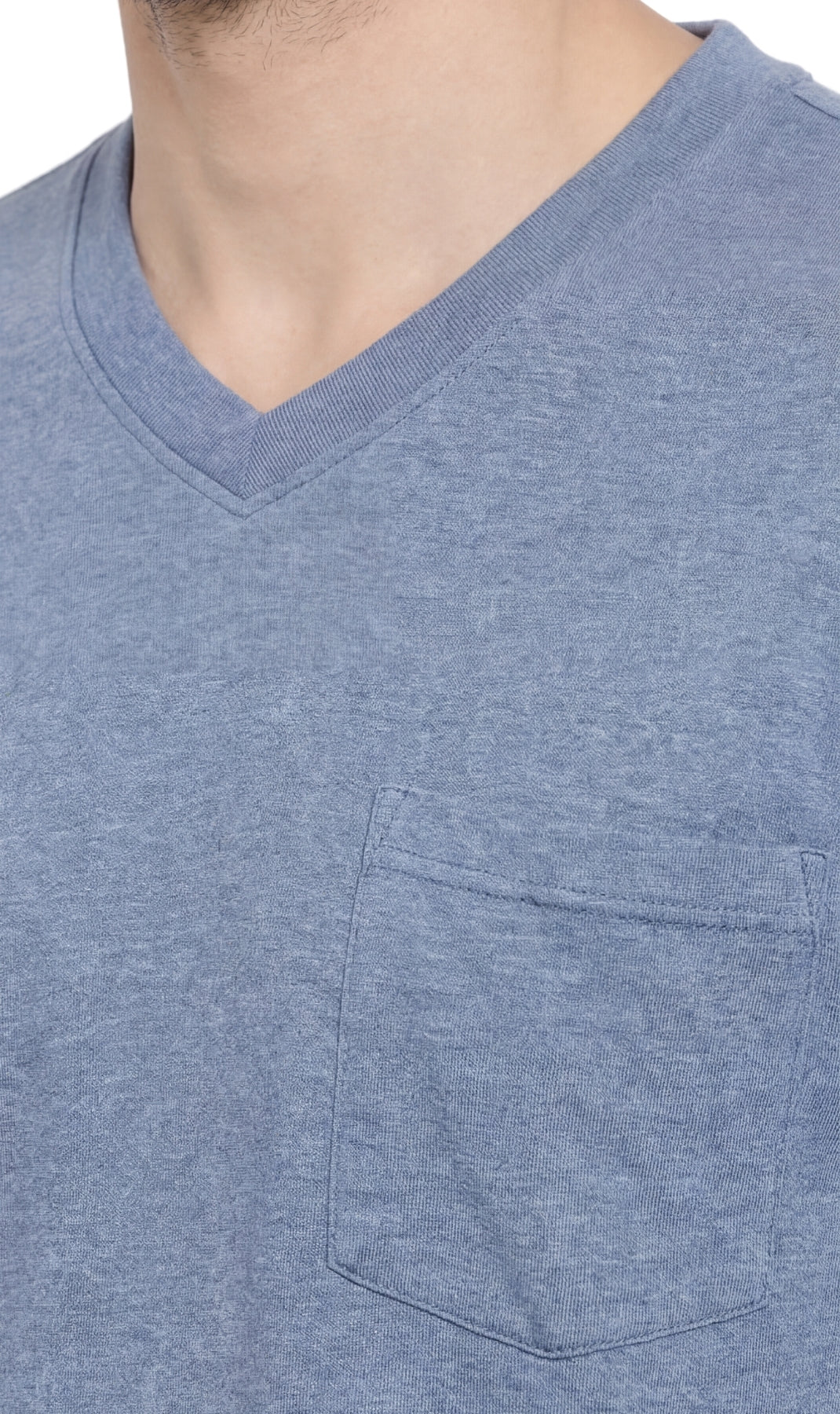 Men's Heavyweight Short Sleeve V-Neck T-Shirt with Chest Pocket
