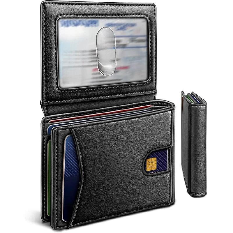 Tarjetero retro antirrobo multifuncional con múltiples ranuras para tarjetas para hombre