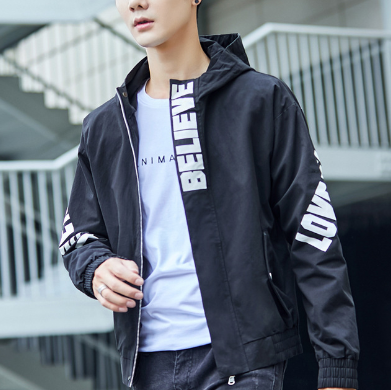 Chaqueta de trabajo informal con capucha para hombre