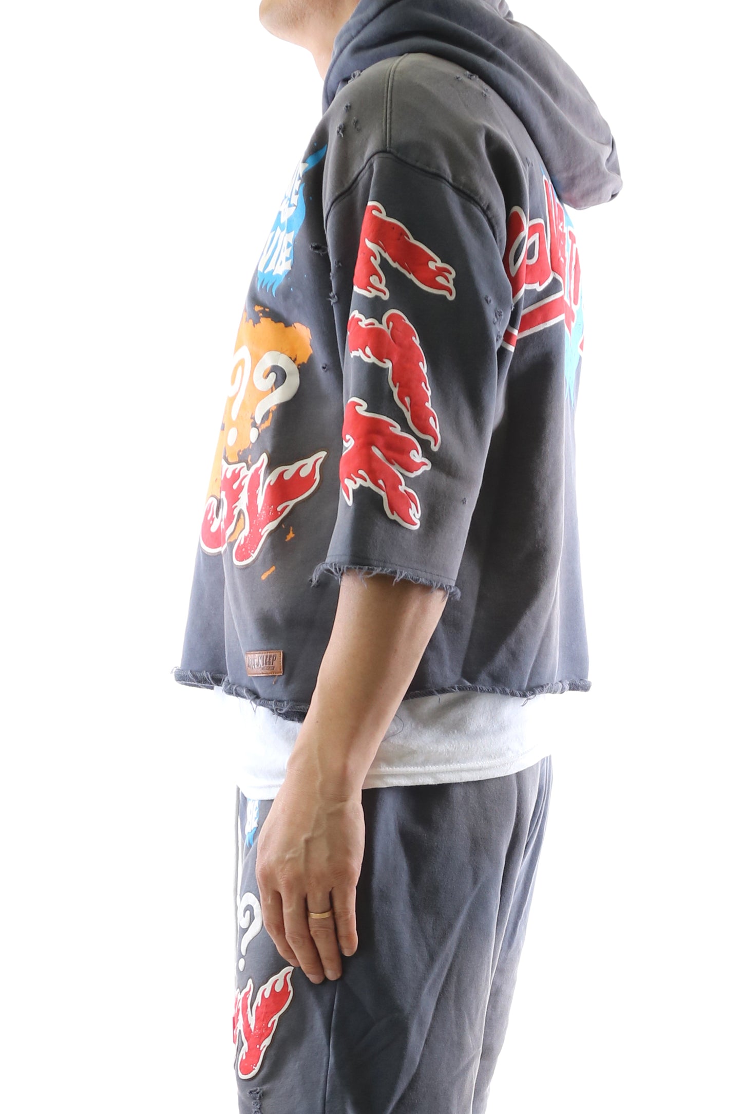 Sudadera con capucha y top corto de manga 3/4 de felpa francesa PORTER