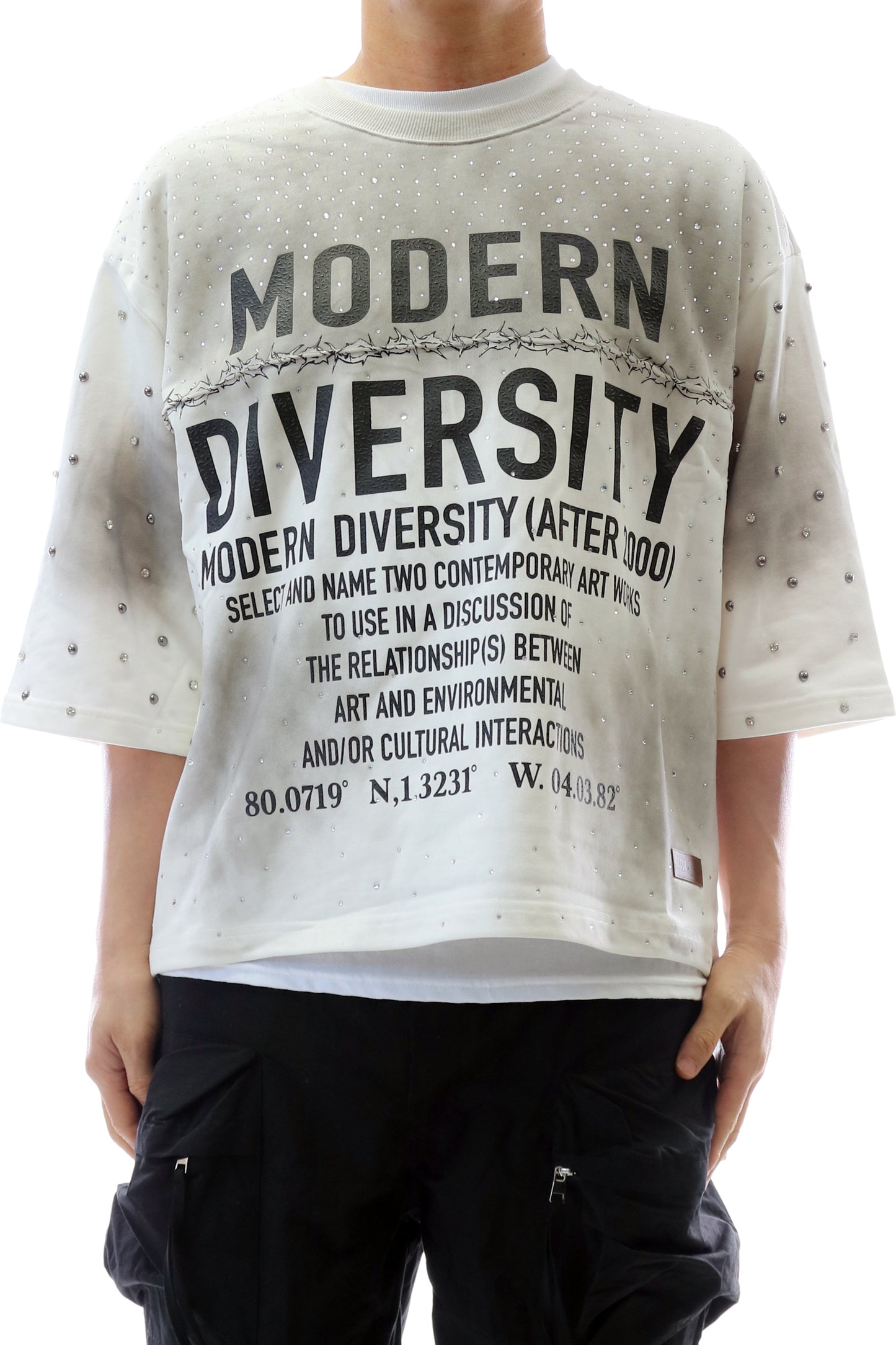 Camiseta corta de felpa francesa con manga 3/4 GLAZE