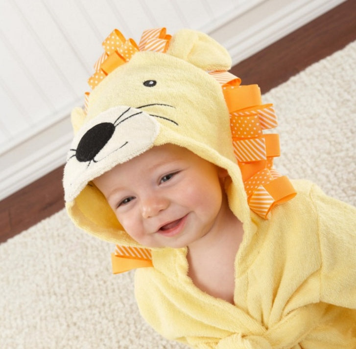 Toallas de baño para bebés con dibujos de animales, albornoces de algodón para niños, albornoces con capucha para bebés.
