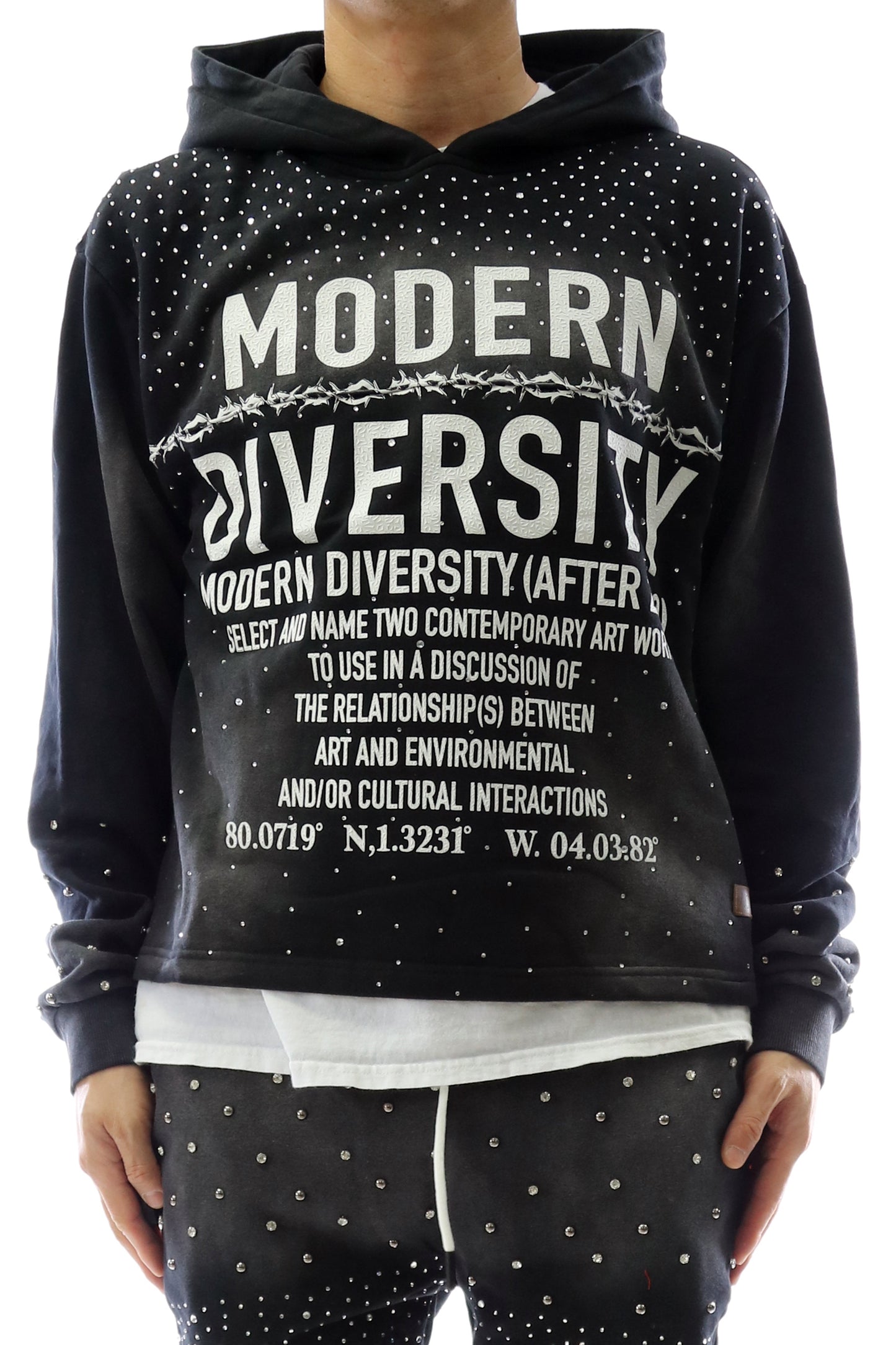 Sudadera con capucha corta de manga larga de felpa francesa ZICORN