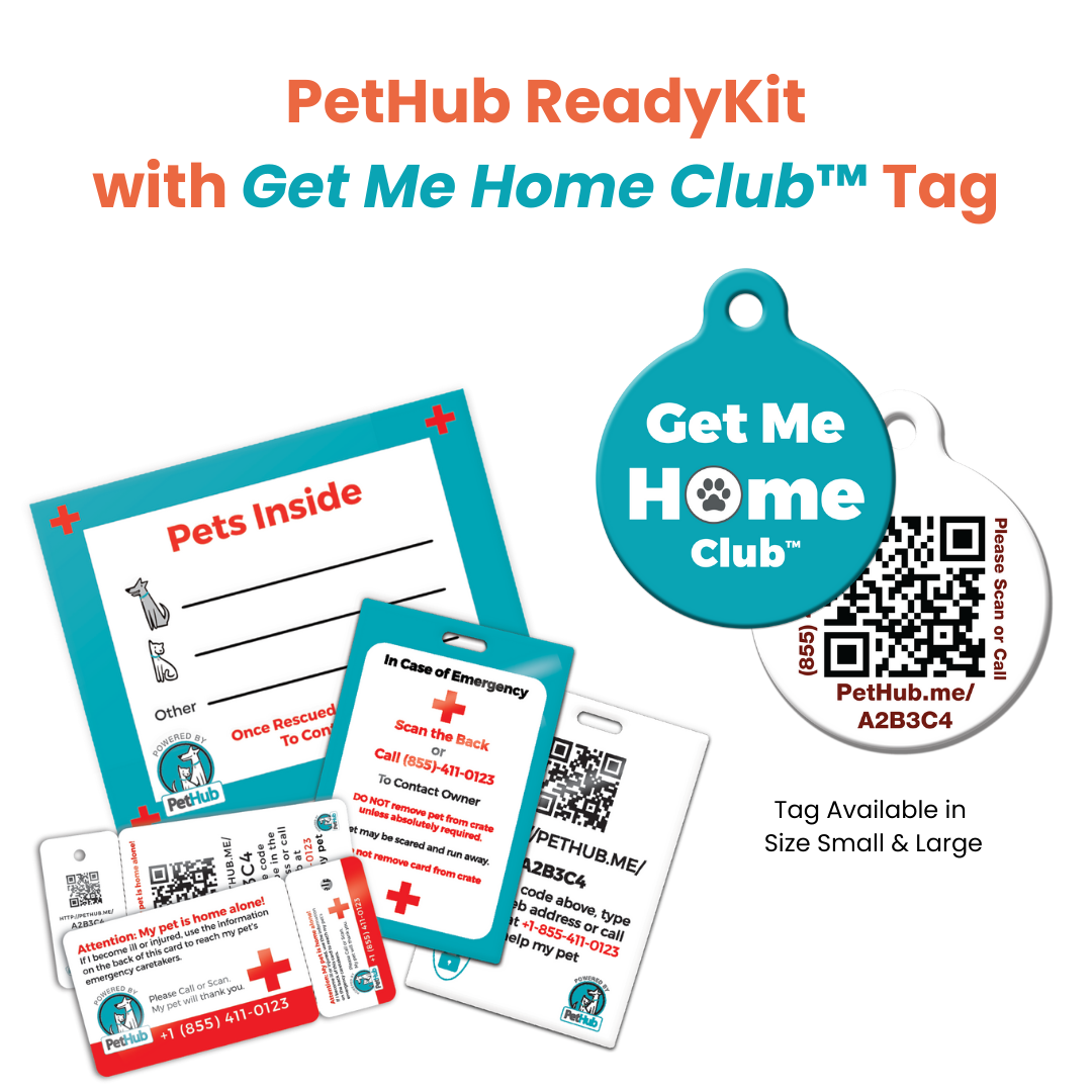 Kit completo de identificación de mascotas QR de PetHub: kit de emergencia completo