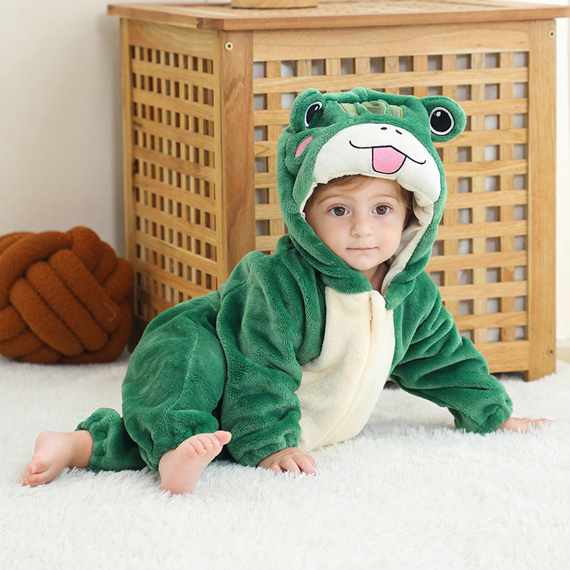 Mono de franela con diseño de animal para niños
