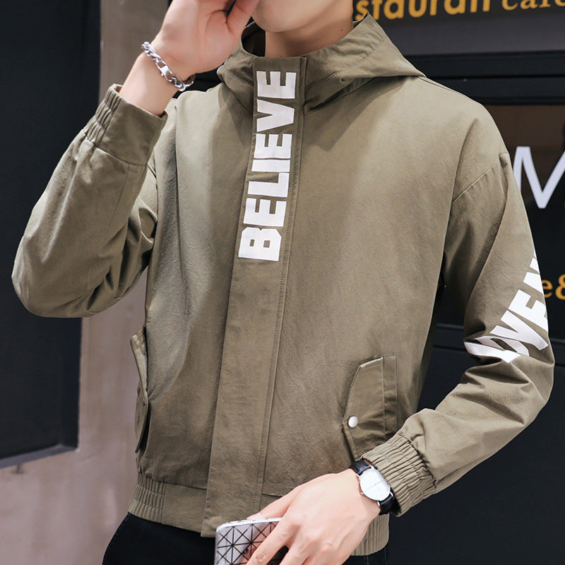 Chaqueta de trabajo informal con capucha para hombre